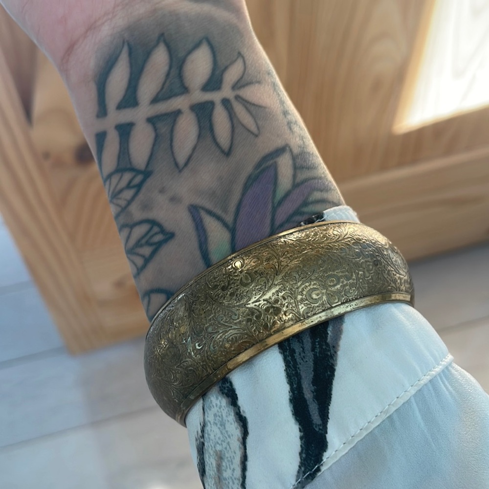 Floral Brass Bangle